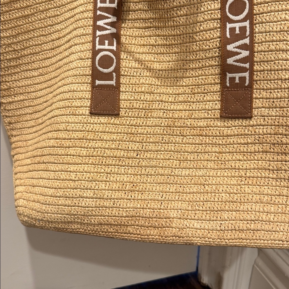 Loewe Raffia Fold Shopper Tote beach bag - Picture 5 of 8